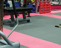 15 رنگ متفاوت کفپوش باشگاه بدنسازی تایل روماک