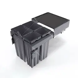 سطل آشغال مخصوص کابینت 4 قلو ریلی آرام بند 94 لیتری مدل 9022 ملونی