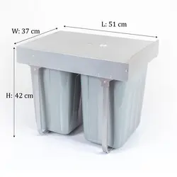 سطل زباله زیر سینکی دو مخزنه بزرگ درجه 1 آلبا مدل 701