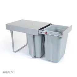 سطل زباله زیر سینکی دو مخزنه بزرگ درجه 1 آلبا مدل 701