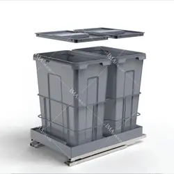 سطل زباله دو مخزنه ریلی 54 لیتری free style مدل 9026 ملونی