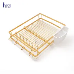 جا ظرفی آشپزخانه یک طبقه الومینیومی طلایی