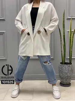 مانتو کتی آستین کیمونو دو دکمه ایران هانی 101525