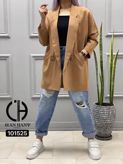 مانتو کتی آستین کیمونو دو دکمه ایران هانی 101525