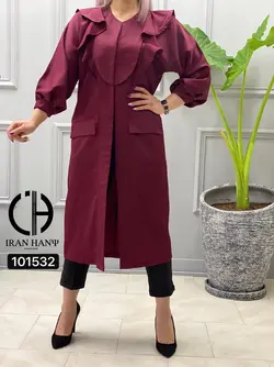 مانتو کریشه سینه چین دار ایران هانی 101532