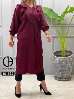 مانتو کریشه سینه چین دار ایران هانی 101532