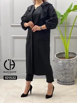 مانتو کریشه سینه چین دار ایران هانی 101532