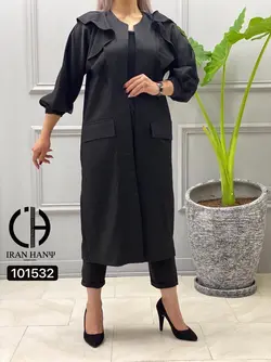 مانتو کریشه سینه چین دار ایران هانی 101532