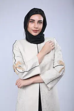 مانتو مجلسی کرم کد-1626
