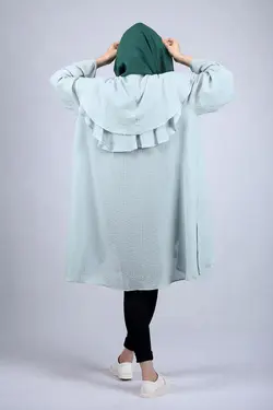 مانتو اسپرت آبی فیروزه ای روشن کد-6311