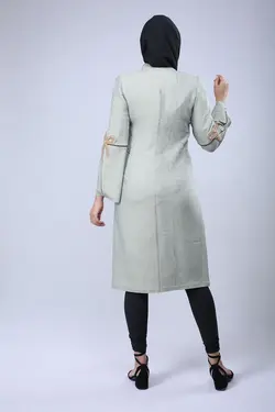 مانتو مجلسی فیروزه ای کد-1626