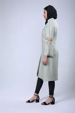مانتو مجلسی فیروزه ای کد-1626