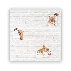 دیوار پوش فومی طرح خرس آجری کد 73-3 - فروشگاه خلاق شاپ