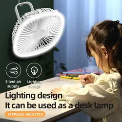 پنکه چراغ دار رومیزی و آویز Desktop Fan - فروشگاه خلاق شاپ