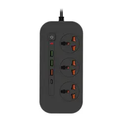 سه راهی برق شارژر دار فست شارژ POWER SOCKET T19 - فروشگاه خلاق شاپ