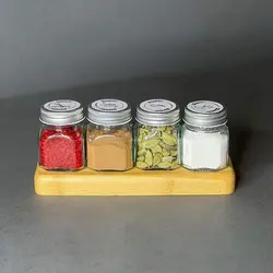پک جا ادویه شیشه ای مکارتی 6 عددی + سری نمکپاش - فروشگاه خلاق شاپ