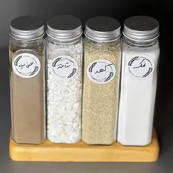 پک جا ادویه شیشه ای مکارتی 6 عددی + سری نمکپاش - فروشگاه خلاق شاپ