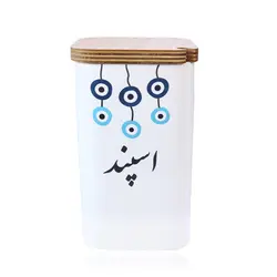 جا اسپندی سرامیکی درب بامبو 15CM - فروشگاه خلاق شاپ