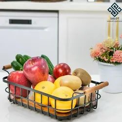 سبد میوه فلزی مستطیل سالوت - فروشگاه خلاق شاپ