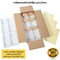 جای حبوبات شیشه ای مربع سایز 1 امپرلند - فروشگاه خلاق شاپ