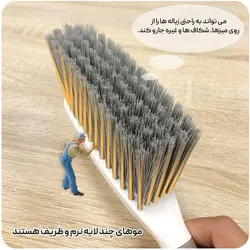 فرچه جارو خاک انداز مدل پهن دسته چوبی WS-3080 - فروشگاه خلاق شاپ