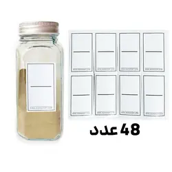 برچسب خام حبوبات و ادویه ضدآب 48 عددی (طرح مستطیل) - فروشگاه خلاق شاپ