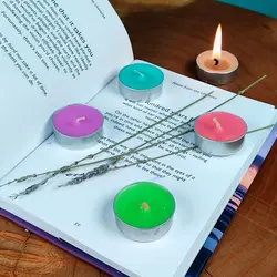 شمع وارمر رنگی بسته 10 عددی tealight candles - فروشگاه خلاق شاپ