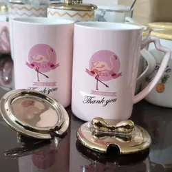 ماگ طرح فلامینگو درب پاپیون طلایی کد ۱۲ - فروشگاه خلاق شاپ