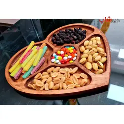 اردو خوری چوبی مدل قلب 5 خانه کد 19 - فروشگاه خلاق شاپ