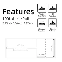 خرید و قیمت لیبل حرارتی دم موشی برند phomemo مخصوص جواهرات 25*30+45 mm - کی ام کالا