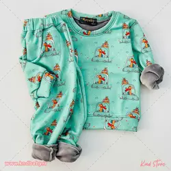 خرید لباس بچه ست راحتی لاینردار(توکرک) - کایند استور