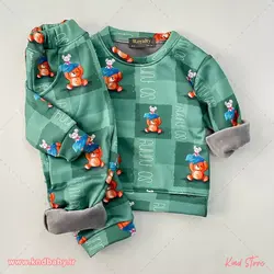 خرید لباس بچه ست راحتی لاینردار(توکرک) - کایند استور