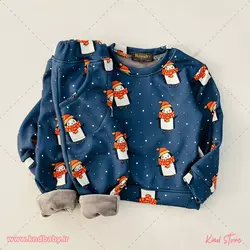 خرید لباس بچه ست راحتی لاینردار(توکرک) - کایند استور