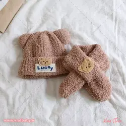 خرید و قیمت کلاه و شال موهر بچه گانه خرس LUCKY_ (اورجینال)