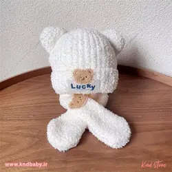 خرید و قیمت کلاه و شال موهر بچه گانه خرس LUCKY_ (اورجینال)