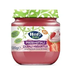 پوره مخلوط توت فرنگی و ماست پروبیوتیک هرو بیبی Hero Baby