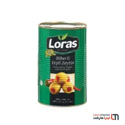 زیتون سبز بدون هسته فلفل دلمه 2500 گرمی LORAS - لیبرا مارکت