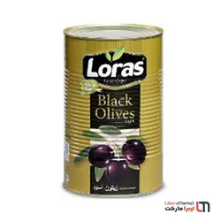 زیتون سیاه فلزی هسته دار 2500 گرمی LORAS - لیبرا مارکت