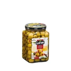 زیتون شیشه سبز فلفل دلمه 900 گرمی LORAS