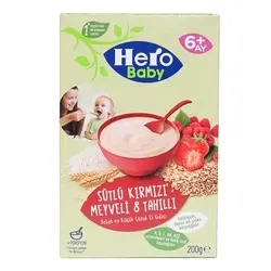 ٰسرلاک هشت غله ٬ توت فرنگی و تمشک با شیر هروبیبی Hero Baby