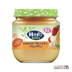 پوره مخلوط سیب، پرتقال، انگور، انبه و جو دوسر هرو بیبی Hero Baby - لیبرا مارکت
