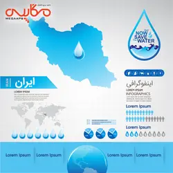 وکتور اینفوگرافی آب ایران | مگاپس - دانلود مرجع گرافیک