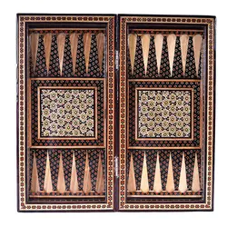 تخته نرد تمام خاتم تخمه دار مدل ستونی سایز30