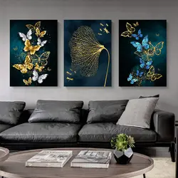 تابلو دکوراتیو پذیرایی طلایی سه تکه با بهترین کیفیت