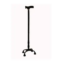 عصا چهارپایه فلزی مشکی ماسه ای t31 دسته Cane pvc
