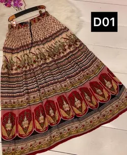 دامن لنگی هندی نازک و لطیف قد 90سانت کدD01