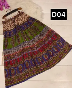 دامن لنگی هندی نازک و لطیف قد 90سانت کدD04