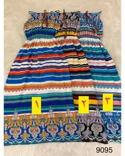 پیراهن ساحلی زنانه تمام نخ طرح راه راه