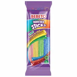 پاستیل شکری لوله ای رنگین کمان ترش ببتو Bebeto Mix Fruit