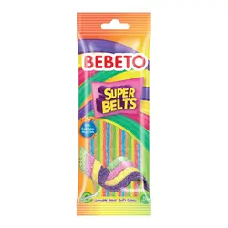 پاستیل شکری ببتو نواری 75گرمی رنگین کمان Bebeto Super Belts